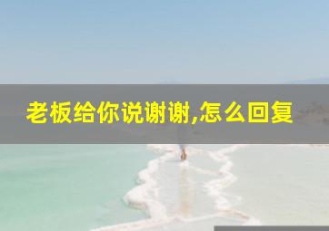 老板给你说谢谢,怎么回复