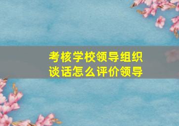 考核学校领导组织谈话怎么评价领导