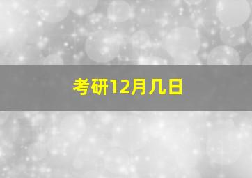 考研12月几日