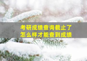 考研成绩查询截止了怎么样才能查到成绩