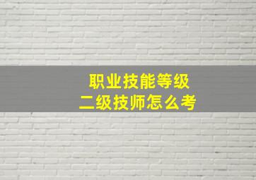 职业技能等级二级技师怎么考