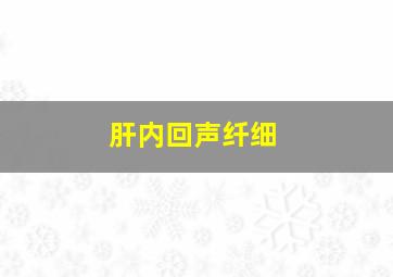 肝内回声纤细