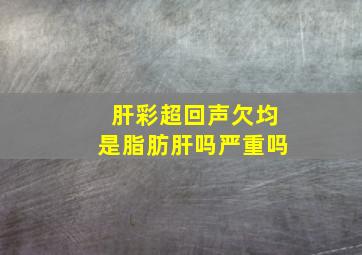 肝彩超回声欠均是脂肪肝吗严重吗