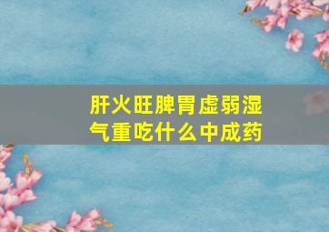 肝火旺脾胃虚弱湿气重吃什么中成药