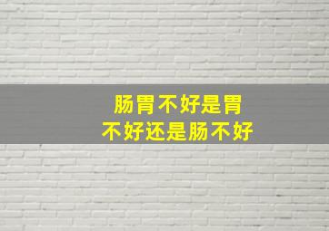 肠胃不好是胃不好还是肠不好