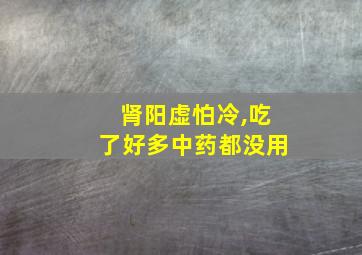 肾阳虚怕冷,吃了好多中药都没用