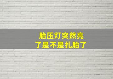 胎压灯突然亮了是不是扎胎了