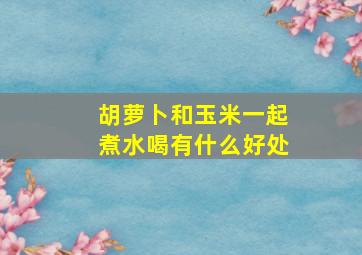 胡萝卜和玉米一起煮水喝有什么好处