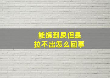 能摸到屎但是拉不出怎么回事