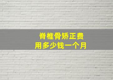 脊椎骨矫正费用多少钱一个月