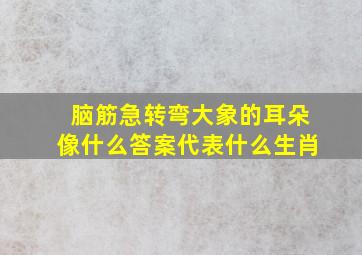 脑筋急转弯大象的耳朵像什么答案代表什么生肖