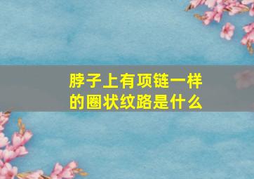 脖子上有项链一样的圈状纹路是什么