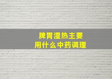 脾胃湿热主要用什么中药调理