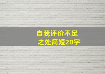 自我评价不足之处简短20字