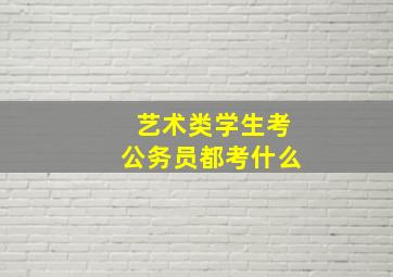 艺术类学生考公务员都考什么