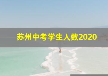 苏州中考学生人数2020