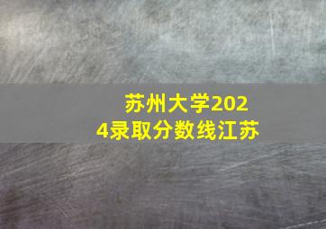 苏州大学2024录取分数线江苏