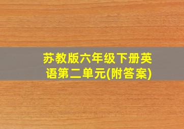 苏教版六年级下册英语第二单元(附答案)