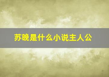 苏晚是什么小说主人公