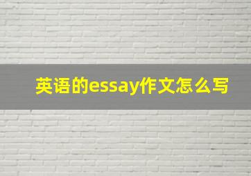 英语的essay作文怎么写