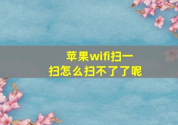 苹果wifi扫一扫怎么扫不了了呢