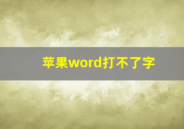 苹果word打不了字