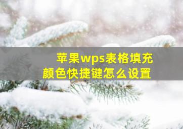 苹果wps表格填充颜色快捷键怎么设置