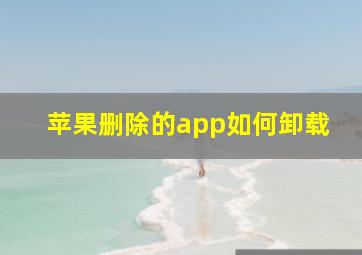 苹果删除的app如何卸载