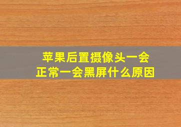 苹果后置摄像头一会正常一会黑屏什么原因