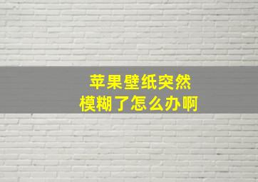 苹果壁纸突然模糊了怎么办啊