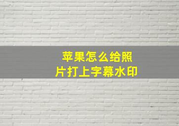 苹果怎么给照片打上字幕水印