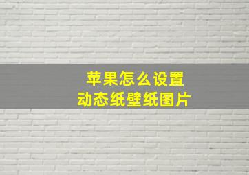 苹果怎么设置动态纸壁纸图片