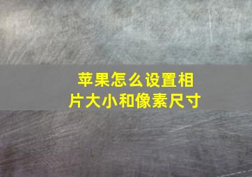 苹果怎么设置相片大小和像素尺寸