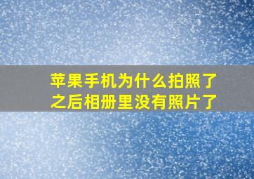 苹果手机为什么拍照了之后相册里没有照片了