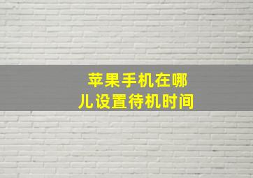 苹果手机在哪儿设置待机时间