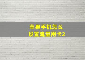 苹果手机怎么设置流量用卡2