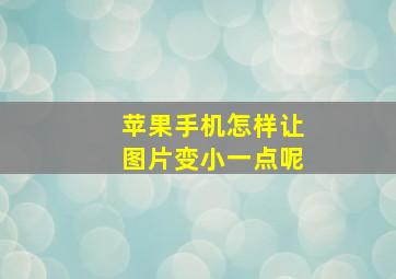 苹果手机怎样让图片变小一点呢