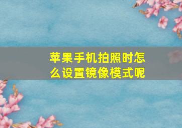 苹果手机拍照时怎么设置镜像模式呢