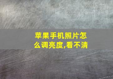 苹果手机照片怎么调亮度,看不清