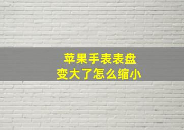 苹果手表表盘变大了怎么缩小