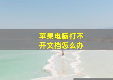 苹果电脑打不开文档怎么办