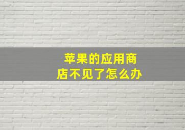 苹果的应用商店不见了怎么办