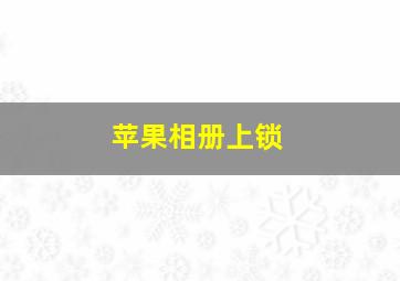 苹果相册上锁