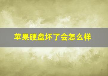 苹果硬盘坏了会怎么样