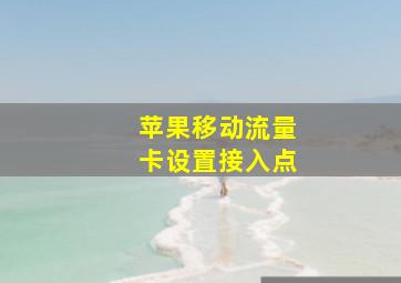 苹果移动流量卡设置接入点