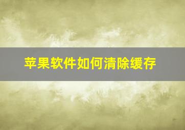 苹果软件如何清除缓存