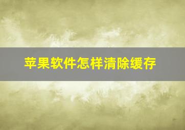 苹果软件怎样清除缓存