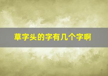 草字头的字有几个字啊