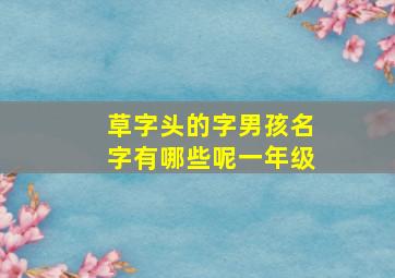 草字头的字男孩名字有哪些呢一年级