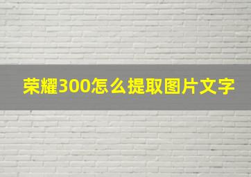 荣耀300怎么提取图片文字